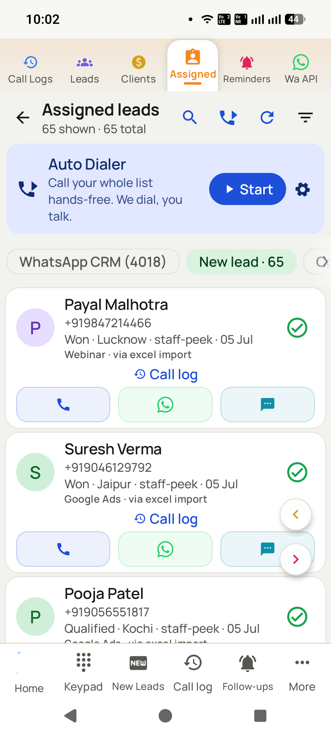 Auto dial from an Android phone and your regular SIM